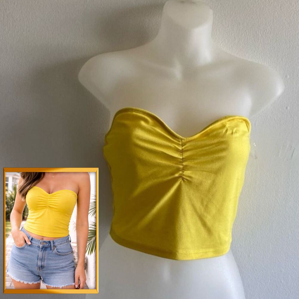 Strapless tube top crop top